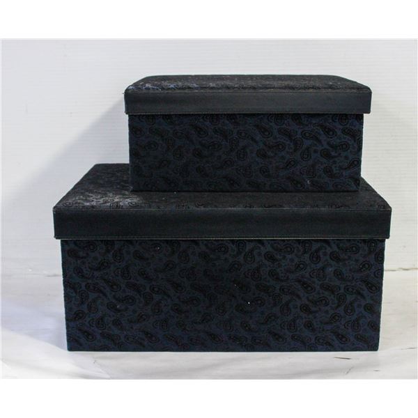 DELUXE PAISLEY BLUE 2PC STORAGE BOX SET