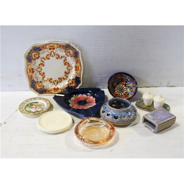 FLAT OF VINTAGE CHINA AND ORNATE COLLECTABLE