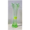 Image 1 : GREEN DEPRESSION 10" GLASS VASE BY NORTHWOOD