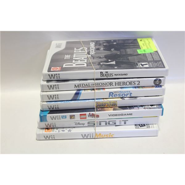 (7) NINENDO WII VIDEO GAMES - BEATLES ROCKBAND