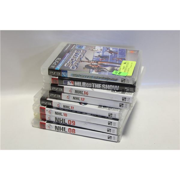 (8) PLAYSTATION-3 VIDEO GAMES - SPORTS CAMPIONS