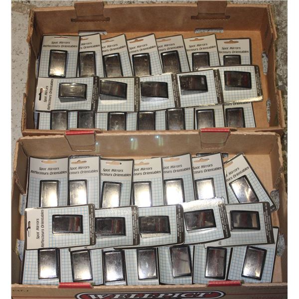 NEW SPOT MIRRORS.  QTY: 38 (2 FLATS OF 19)