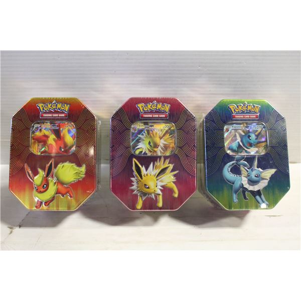 LOT OF 3 SEALED POKEMON GX TINS 4PKS PER TIN 2019
