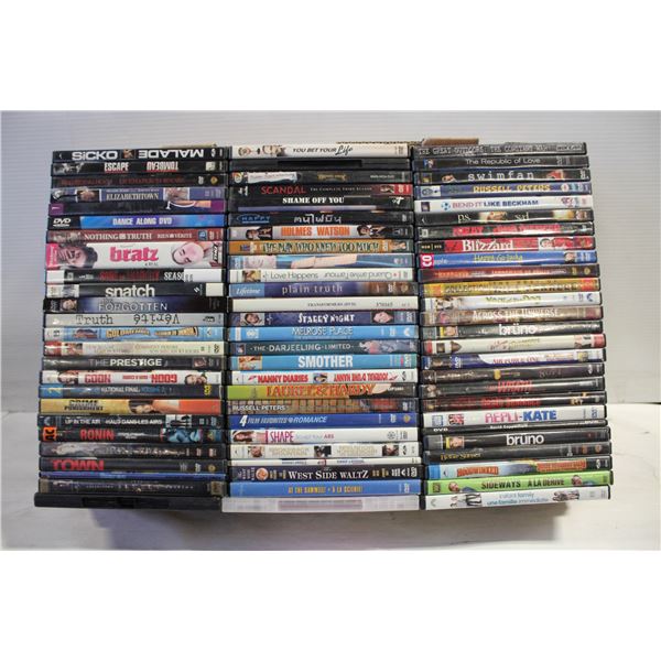 FLAT OF 80 DVDS ASSORTED
