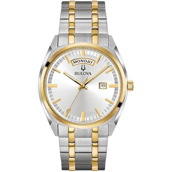 NEW REPACKED BULOVA CLASSIC QUARTZ MENS TWO TONE