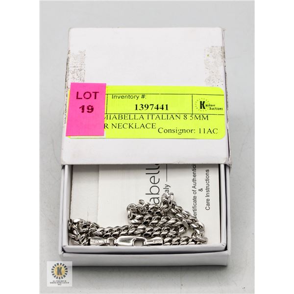 NEW MIABELLA ITALIAN 8.5MM SILVER BRACELET