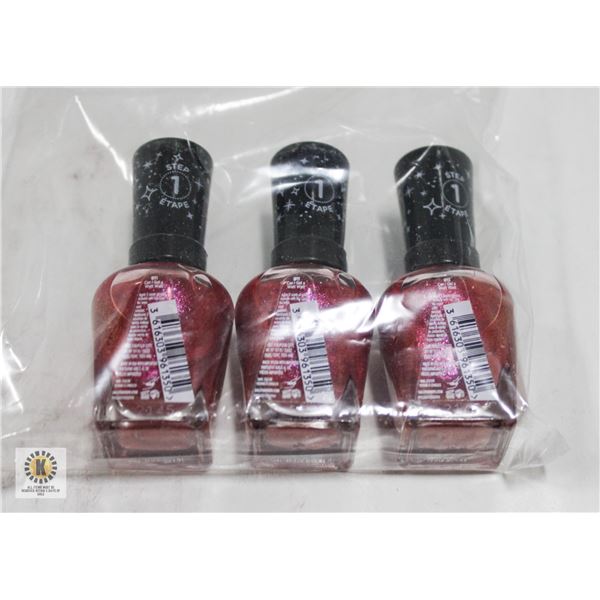 NEW 3 PACK OF SALLY HANSEN MIRACLE GEL NAIL COLOUR