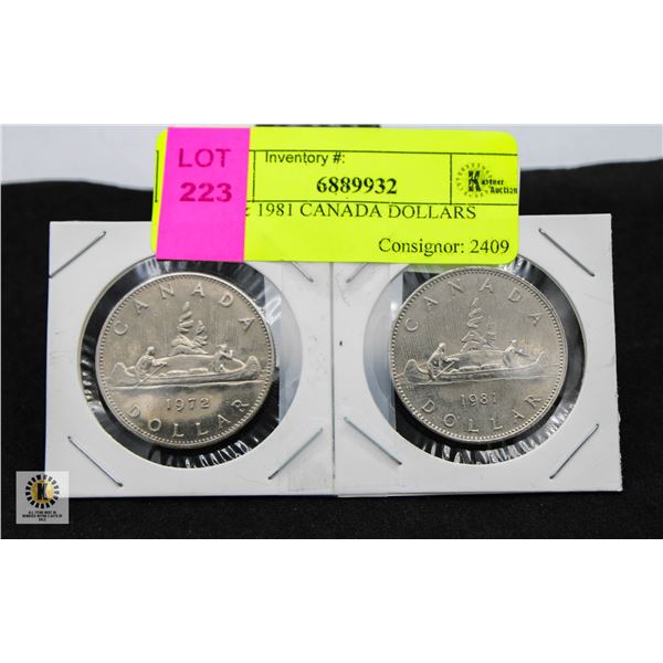 1972 & 1981 CANADA DOLLARS