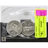 Image 1 : LOT OF 2 1958 SILVER CANADIAN DOLLARS