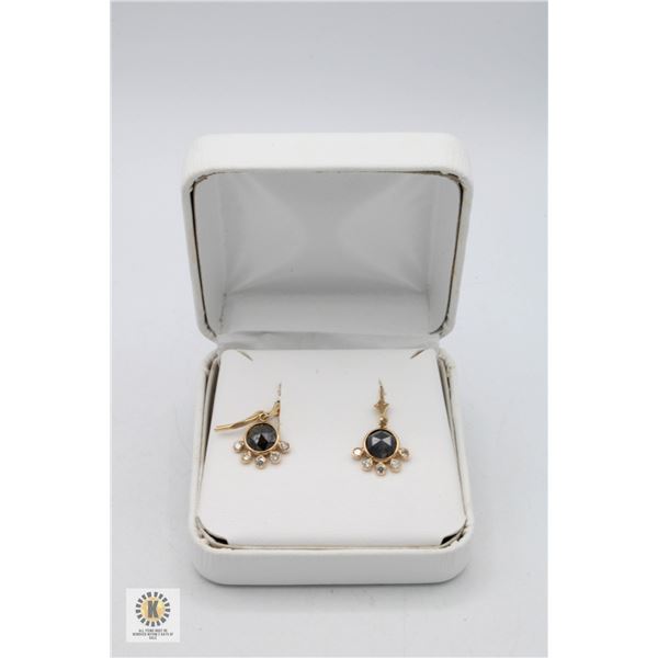 14KT YELLOW GOLD EARRINGS W/ROUND