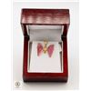 Image 1 : 14KT YELLOW GOLD GEMSTONE BUTTERFLY