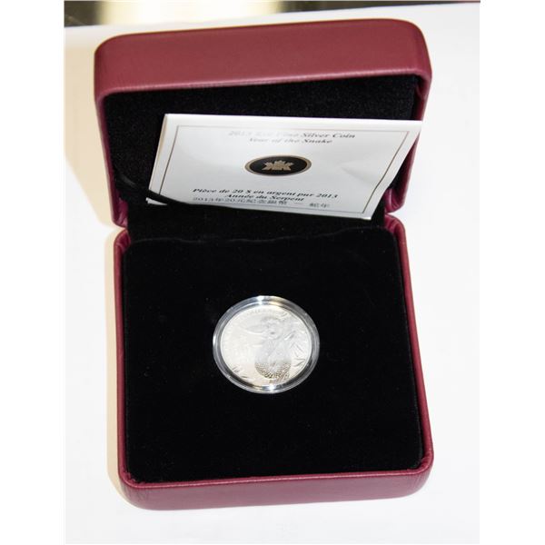 2013 FINE SILVER CANADA YEAR OF THE SNAKE $20 PROO