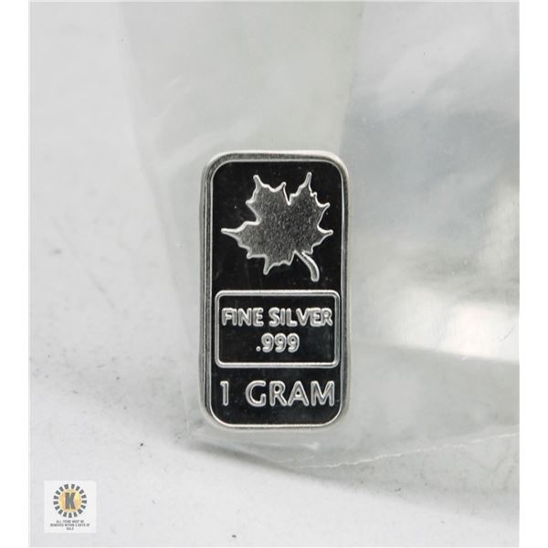 1 GRAM SILVER MAPLE BAR