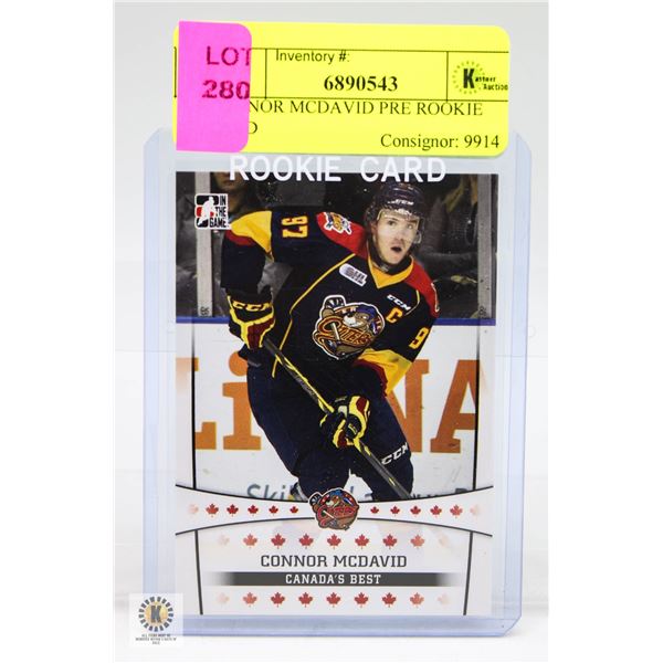 CONNOR MCDAVID PRE ROOKIE CARD