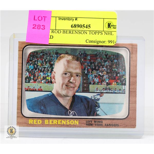 1966 ROD BERENSON TOPPS NHL CARD