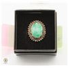 Image 1 : EMERALD STERLING SILVER GEMSTONE RING NEW SIZE 5