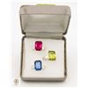 SET OF 3 ADJUSTABLE STONE RINGS