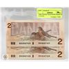 Image 2 : 1986 CANADA 2X $2 NOTES. BANK OF CANADA