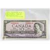 Image 1 : 1954 CANADA $10 NOTE. BANK OF CANADA