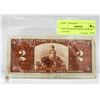 Image 2 : 1937 CANADA $2 NOTE. BANK OF CANADA