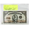 Image 1 : 1923 CANADA 25C NOTE. DOMINION OF CANADA