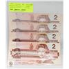 Image 1 : 1986 CANADA 4X $2 NOTES. BANK OF CANADA