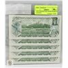 Image 2 : 1973 CANADA 5X $1 NOTES. BANK OF CANADA,