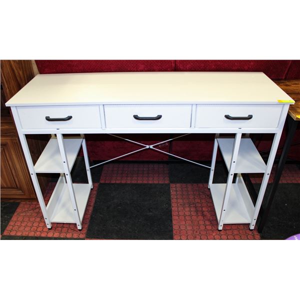 NEWLY BUILT AMAZON BASICS MODERN WHITE OFFICE DESK
