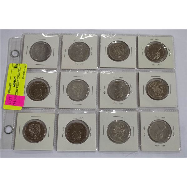 12X50-CENT PIECES CANADIAN COINS