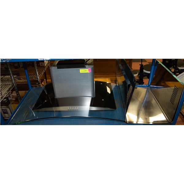 36” GLASS/STEEL CANOPY OVER THE STOVE HOOD FAN