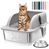 Image 1 : NEW KARECUTE STAINLESS STEEL LITTER BOX H-6"