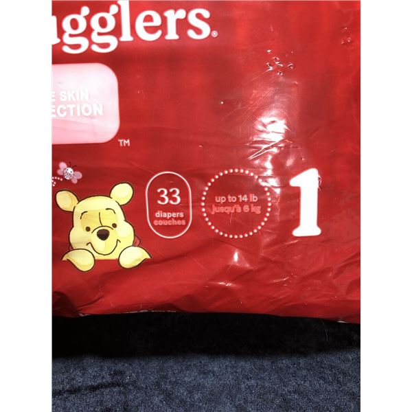 NEW 33 DIAPERS HUGGIES SZ 1 LITTLE SNUGGLERS