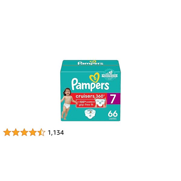 NEW 66 DIAPERS PAMPERS CRUISERS 360 DEGREE