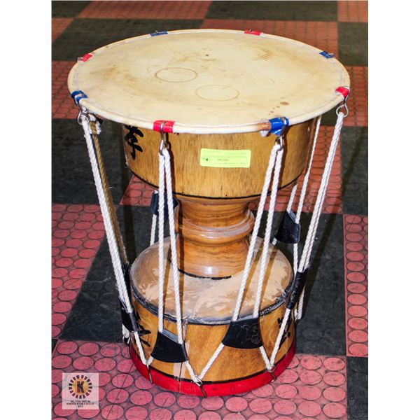 VINTAGE LARGE ASIAN H-2FT DRAGON DANCE DRUM-ESTATE