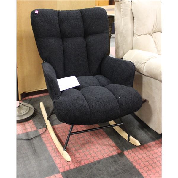 NEW BLACK FABRIC ROCKING CHAIR