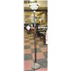 Image 1 : TALL GLASS SHADE POLE LAMP WITH READING LAMP