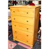 Image 1 : WHITTIER ALDER WOOD 5-DRAWER DRESSER 31"W 17"D