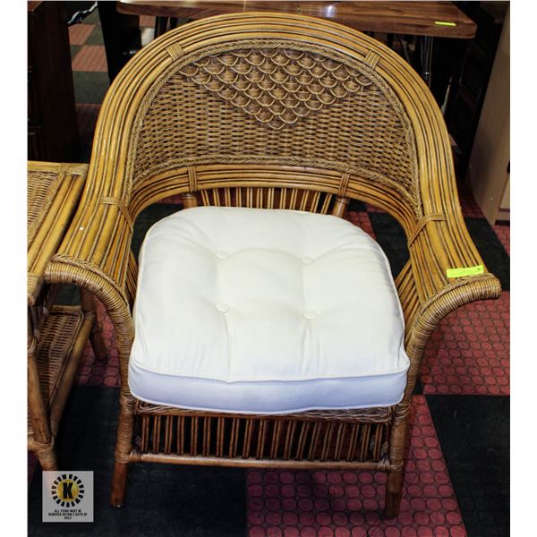 PEIR 1 IMPORTS WICKER CHAIR WITH CUSHION 31"W 30"D