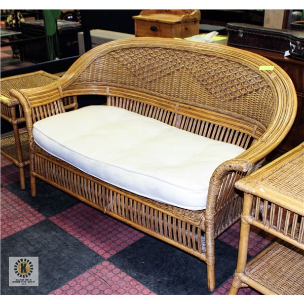 PEIR 1 IMPORTS WICKER LOVESEAT WITH CUSHION 59.5"W