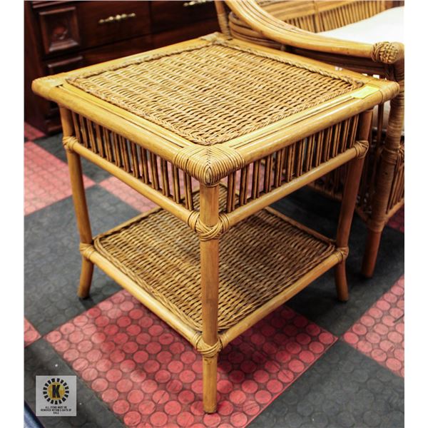 2 PEIR 1 IMPORTS WICKER TABLES SQUARE 20"X20" 23"H