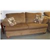 Image 1 : LIGHT BROWN UPHOLSTERED SOFA L-85"