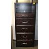 Image 1 : TALL DARK FINISH MULTI DRAWER CABINET H-66"