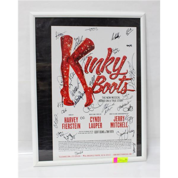 20X24 CYDI LAUPER "KINKY BOOTS" CAST SIGNED