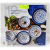 BRAND NEW MELAMINE BLUE DISHWARE SET IN BOX