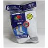 Image 1 : WHITE CREW SOCKS 6-12 SIZE 6-PACK FRUIT OF