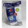 Image 1 : WHITE CREW SOCKS 6-12 SIZE 6-PACK FRUIT OF