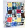 Image 1 : 5FT FLANNEL CHECK PATCHWORK QUILT-ESTATE