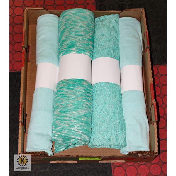 FABRIC ROLLS GREEN STRETCH KNIT LACE