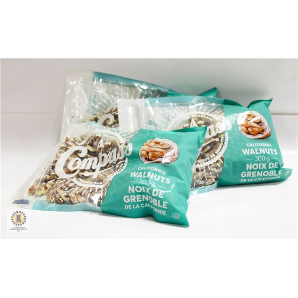 3 CALIFORNIA WALNUT PACKS 300 GRAM BAGS BB 6/24
