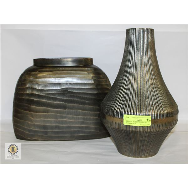 CRATE & BARREL HEAVY DUTY FLOWER POTS